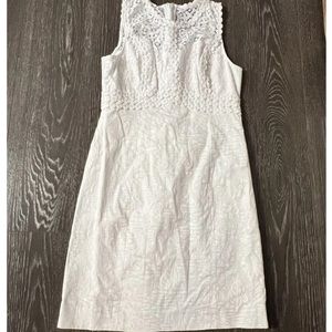 Lilly Pulitzer Leigh Sleeveless White Shift Dress Seacret Island